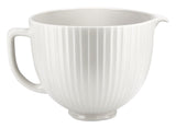 KITCHENAID Microwave Safe Ceramic Bowl with Columns, White