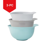 KitchenAid Plastic Mixing Bowl Set with Non-Slip Base, Assorted Sizes, 3-pc