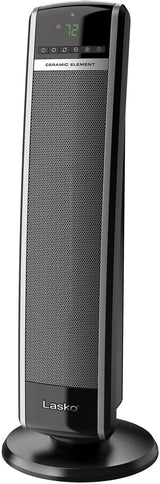 Lasko 1500W Digital Tower Ceramic Space Heater withRemote Control, 1500W, Black, 30-in