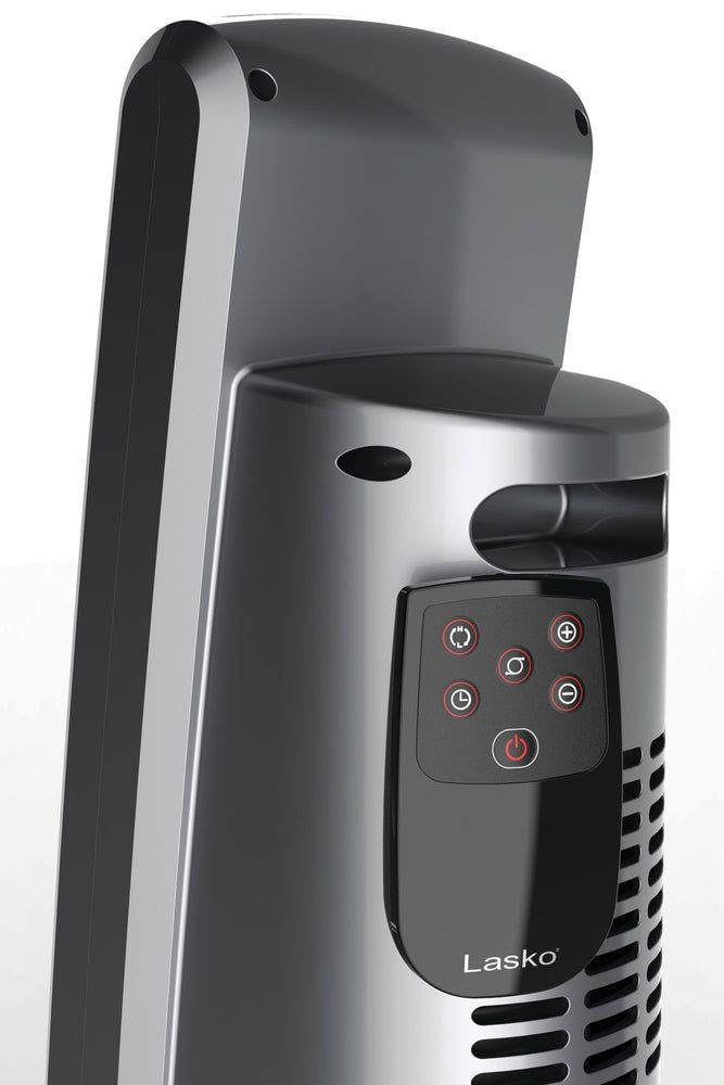 Lasko 1500W Digital Tower Ceramic Space Heater withRemote Control, 1500W, Black, 30-in