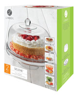Libbey Selene 6-in-1 Server Cake Stand with Dome