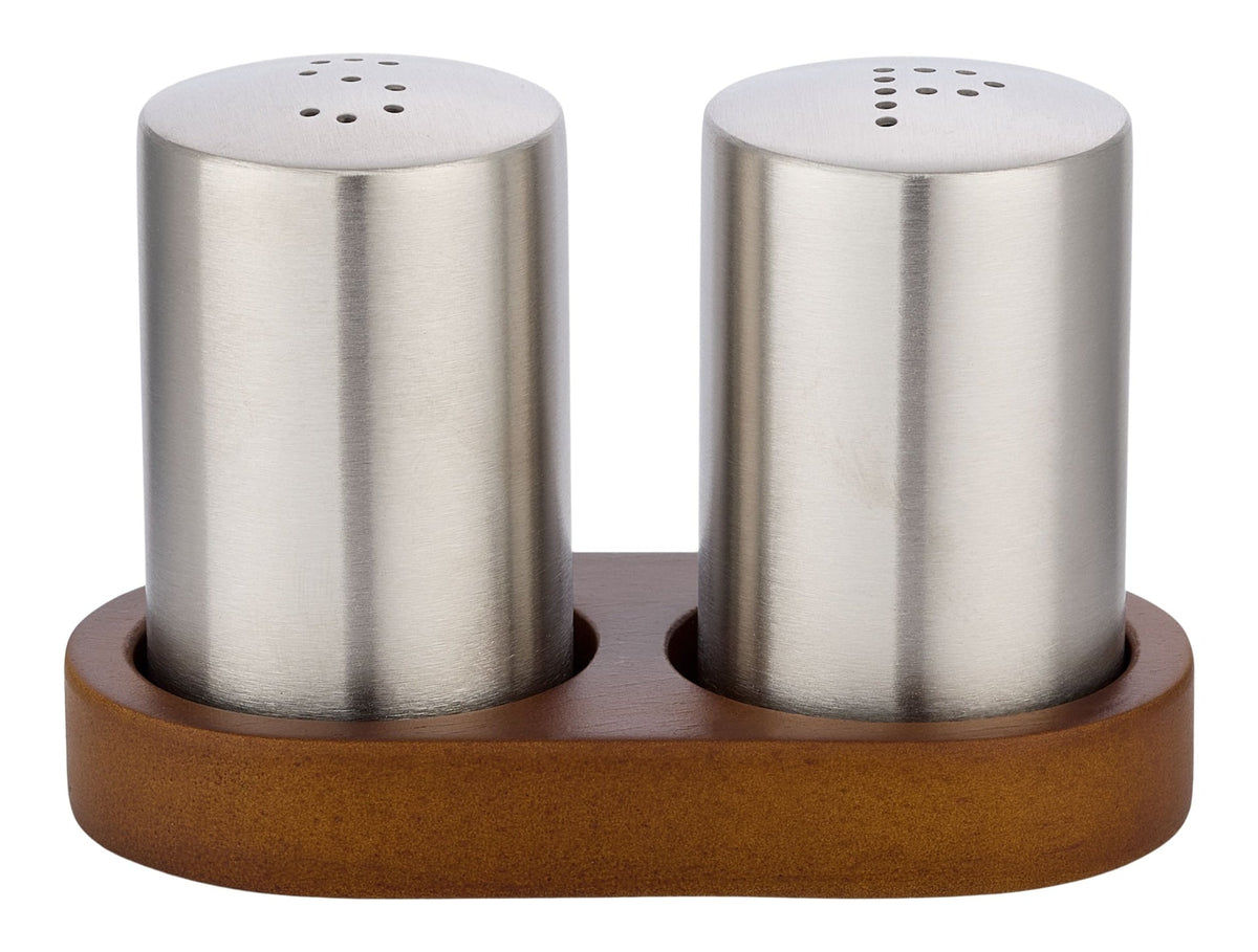 MASTER Chef Stainless Steel Salt & Pepper Shaker Set with Tray
