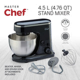 MasterChef Multi-Function Stand Mixer, 6-Speed, Black