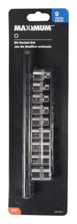 MAXIMUM E-Torx Bit Socket Set, Chrome-Plated, 9-pc