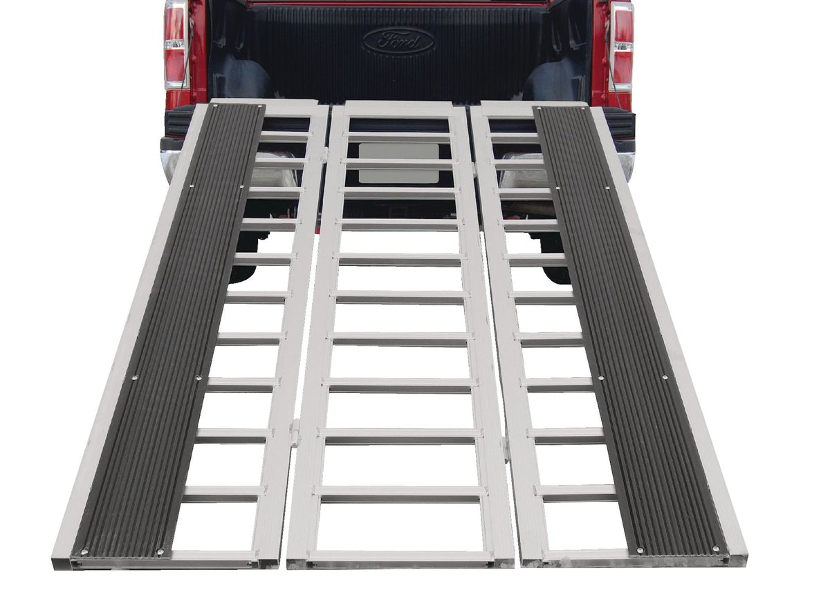 MaxWorks Aluminum Tri-Panel Folding Aluminum Loading Ramp, Non-Slip & Stable Base, 85 x 54-in, 1500-lb