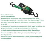 MotoMaster 1,200-lb Retractable Ratchet Tie Down Straps, 1-in x 10-ft (2.54 cm x 3 m), 2-pk