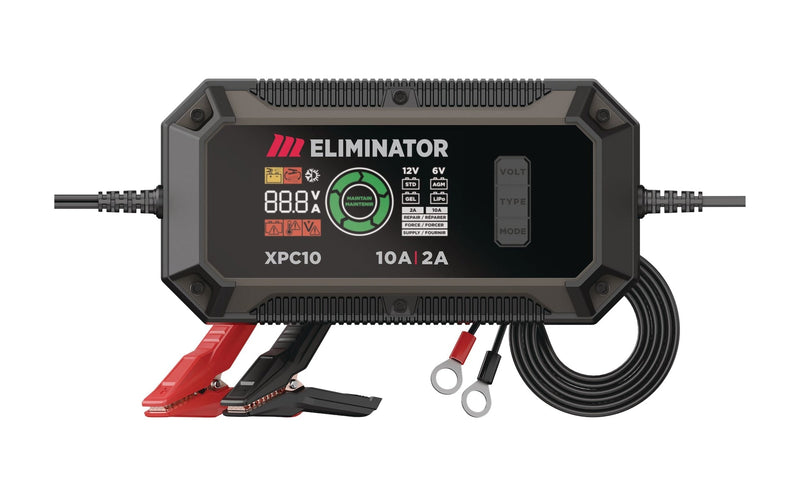 MotoMaster Eliminator Precision Series XPC10 Smart Battery Charger/Maintainer/Desulphator, 10/2-Amp, 6V/12V