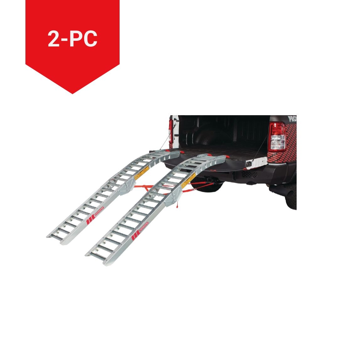 MotoMaster Steel Rung Folding Arched Loading Ramps Pair, Easy-To-Use, 84-in, 2-pc