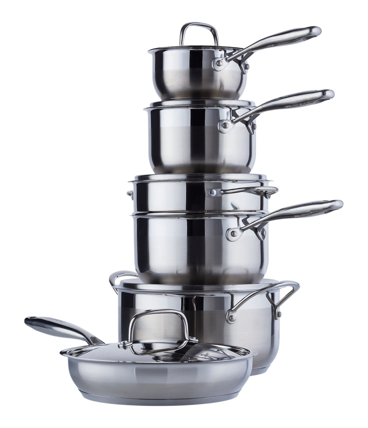 PADERNO Canadian Classic Stainless Steel Cookware Set, Dishwasher & Oven Safe, 11-pc