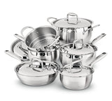 PADERNO Canadian Classic Stainless Steel Cookware Set, Dishwasher & Oven Safe, 11-pc