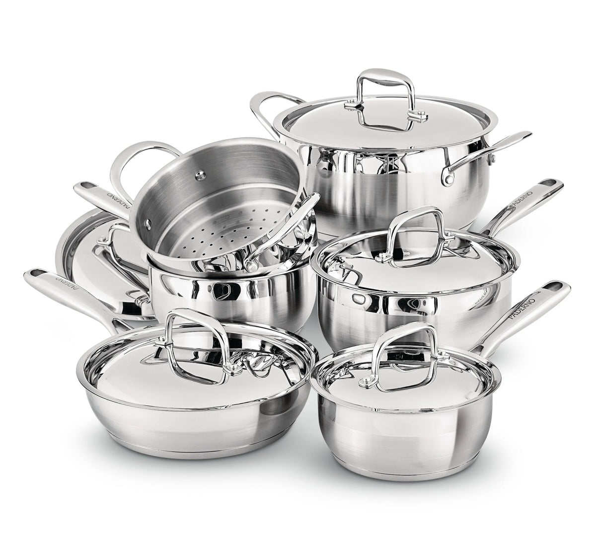 PADERNO Canadian Classic Stainless Steel Cookware Set, Dishwasher & Oven Safe, 11-pc