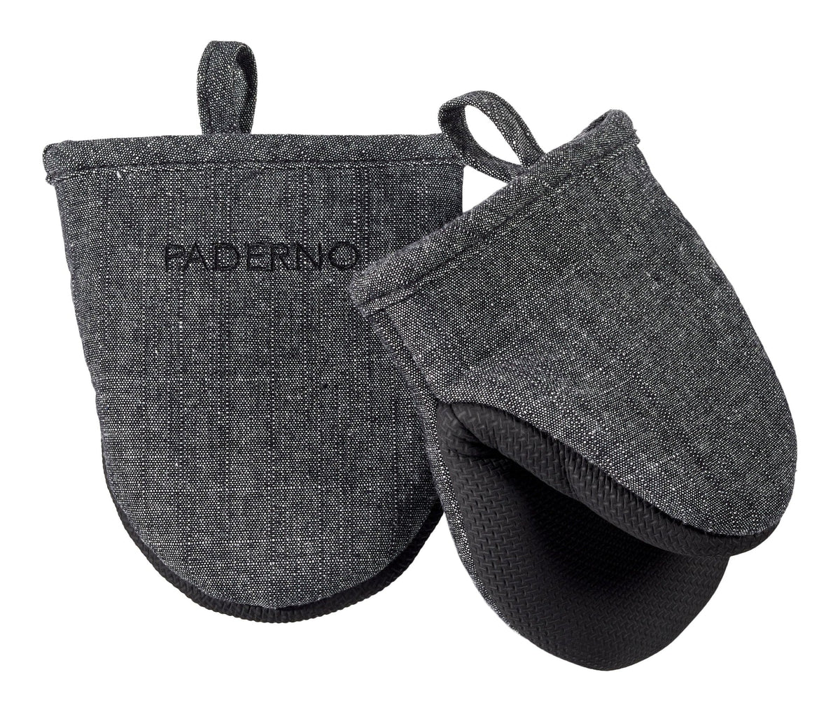 PADERNO Neoprene Palm Mini Mitts, Black Chambray, One-Size, 2-pk