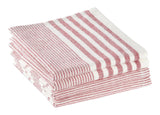 PADERNO Striped Cotton Terry Square Dish Cloths, Red, 4-pk