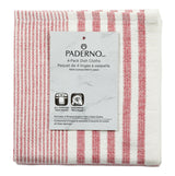 PADERNO Striped Cotton Terry Square Dish Cloths, Red, 4-pk
