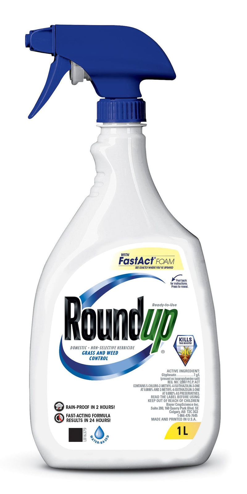 RoundUp Ready-to-Use Herbicide Grass & Weed Control/Killer with Fast Fact Foam, 1-L