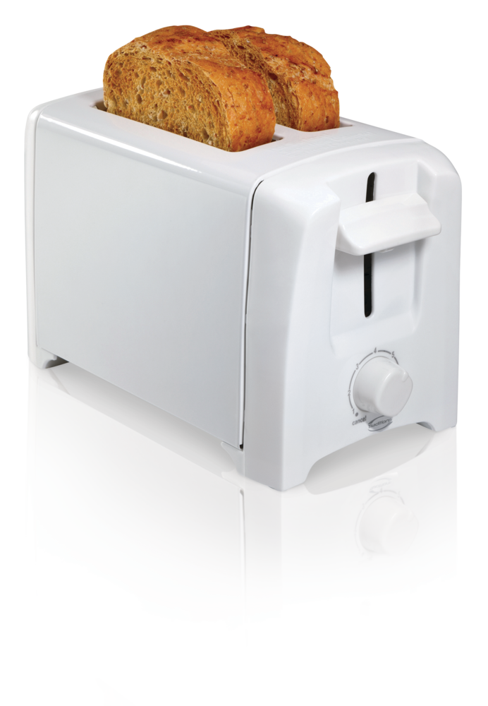 Simplicité 2-Slice Toaster, White, Removable Crumb Tray