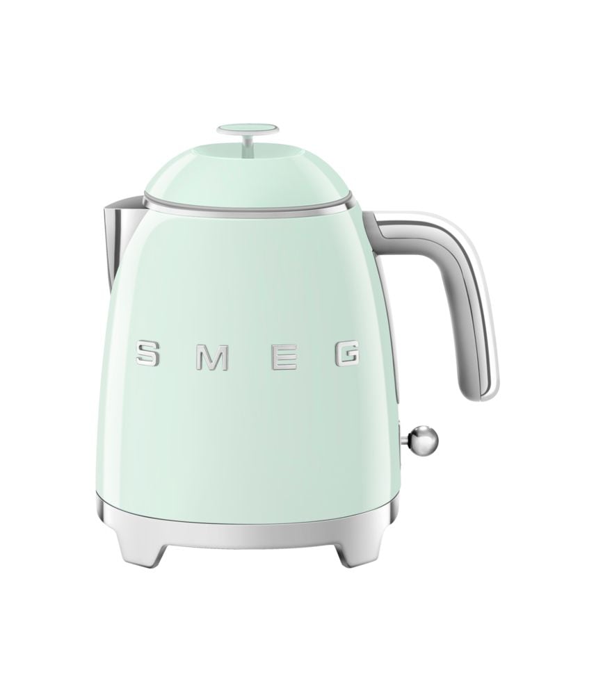 Smeg 50's 1400W Retro Style Electric Mini Countertop Kettle with Cordless Base, Pastel Green, 0.8-L