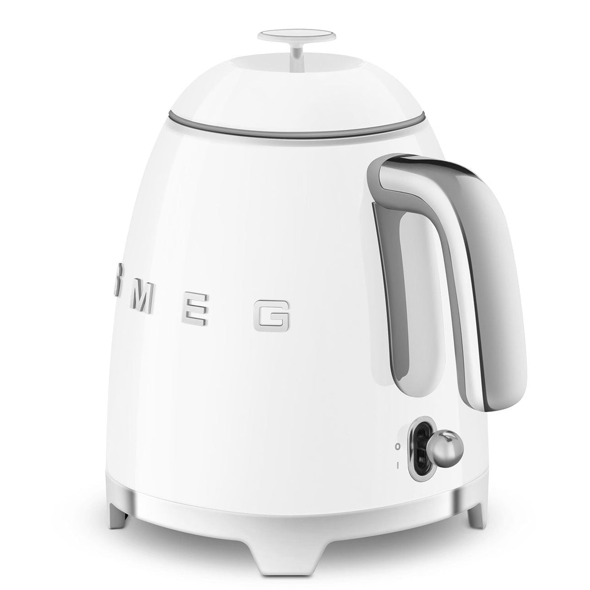 Smeg 50's 1400W Retro Style Electric Mini Countertop Kettle with Cordless Base, White, 0.8-L