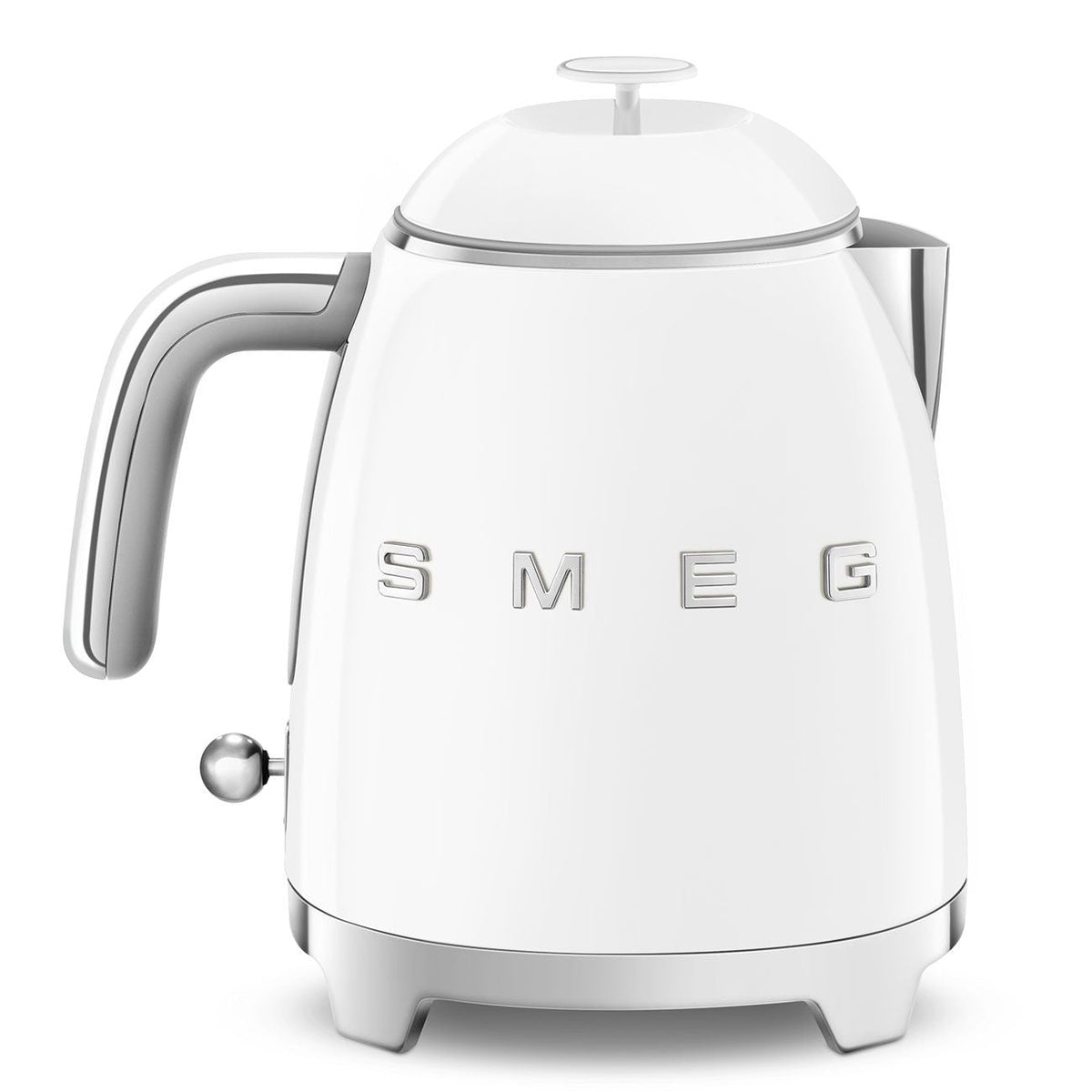 Smeg 50's 1400W Retro Style Electric Mini Countertop Kettle with Cordless Base, White, 0.8-L