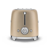 Smeg 50's Retro Style Wide Slot Pop Up Electric Toaster with 6 Settings, 2-Slice, Champagne