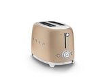 Smeg 50's Retro Style Wide Slot Pop Up Electric Toaster with 6 Settings, 2-Slice, Champagne