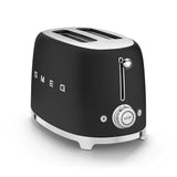 Smeg 50's Retro Style Wide Slot Pop Up Electric Toaster with 6 Settings, 2-Slices, Matte Black