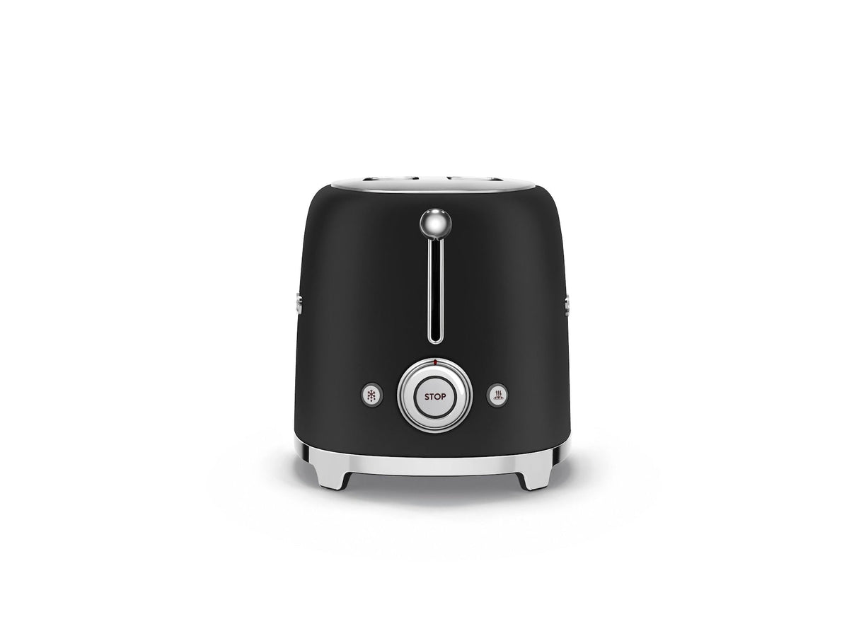 Smeg 50's Retro Style Wide Slot Pop Up Electric Toaster with 6 Settings, 2-Slices, Matte Black