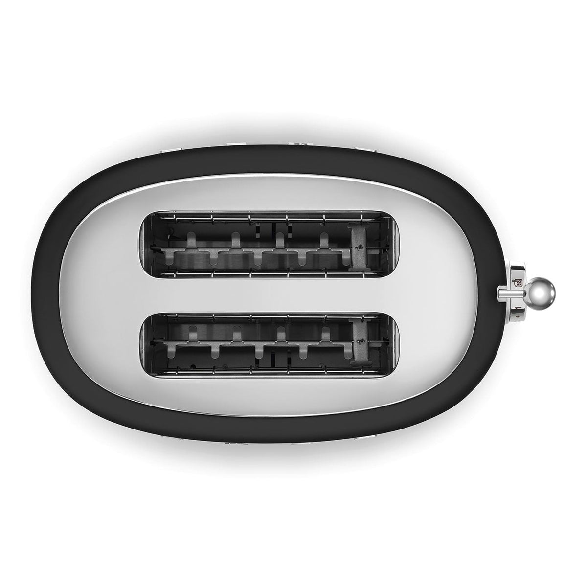 Smeg 50's Retro Style Wide Slot Pop Up Electric Toaster with 6 Settings, 2-Slices, Matte Black