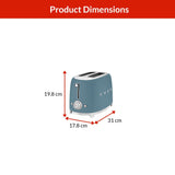 SMEG Compact 2-Slice Traditional Toaster, Storm Blue