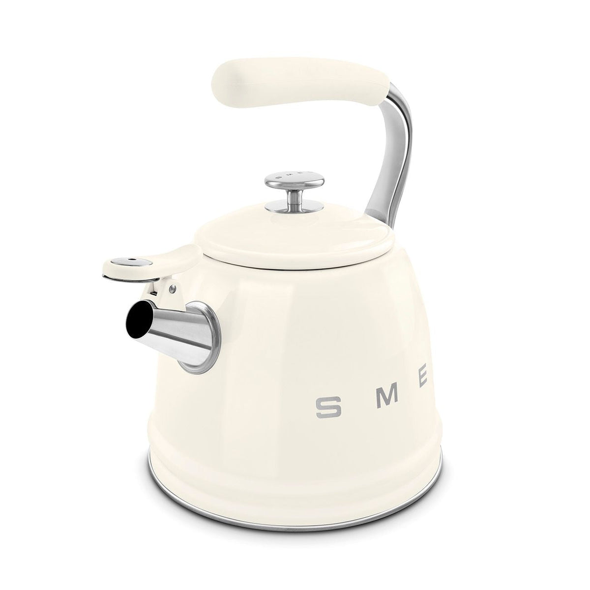SMEG Traditional Stove Top Whistling Kettle, Cream, 2.3-L
