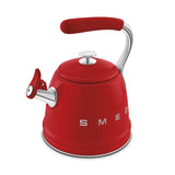 SMEG Traditional Stove Top Whistling Kettle, Red, 2.3-L