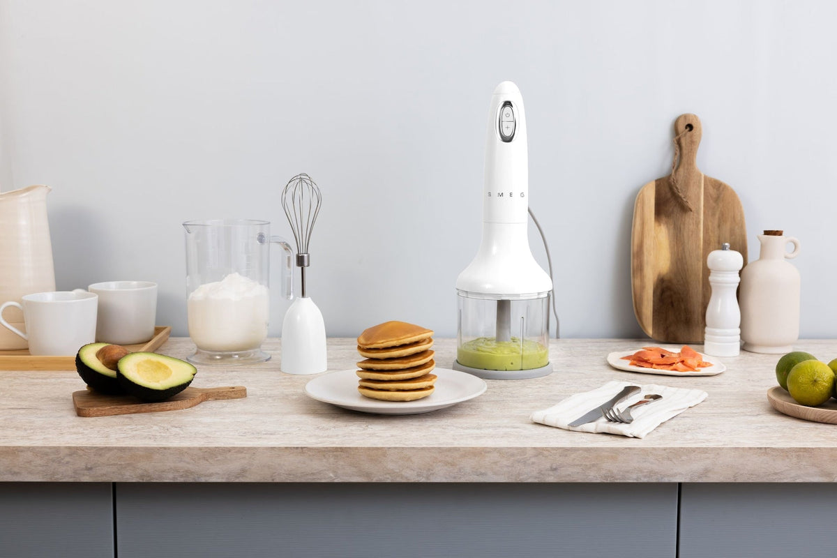 SMEG Variable Speed Hand Blender with Attachments, White