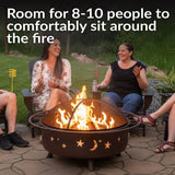 Sunnydaze Décor Steel Cosmic Fire Pit, Extra-Large, 42-in