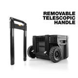 ToughBuilt StackTech Portable Modular Plastic/Metal Rolling Tool Box with Handle and Inner Tray, IP65-Rated, Black