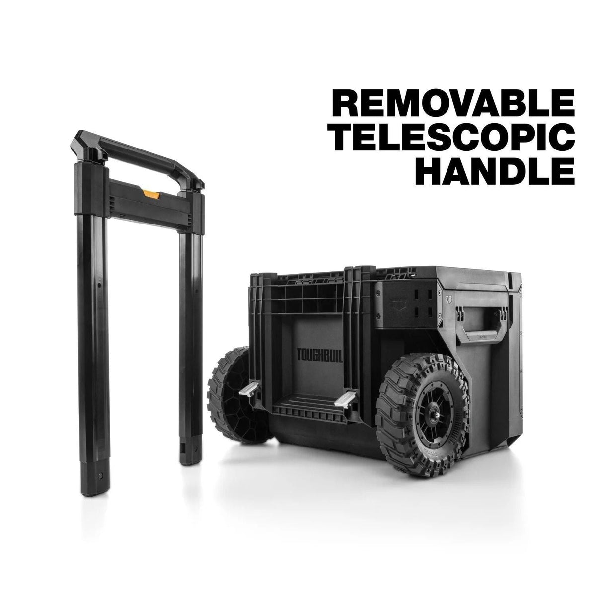 ToughBuilt StackTech Portable Modular Plastic/Metal Rolling Tool Box with Handle and Inner Tray, IP65-Rated, Black