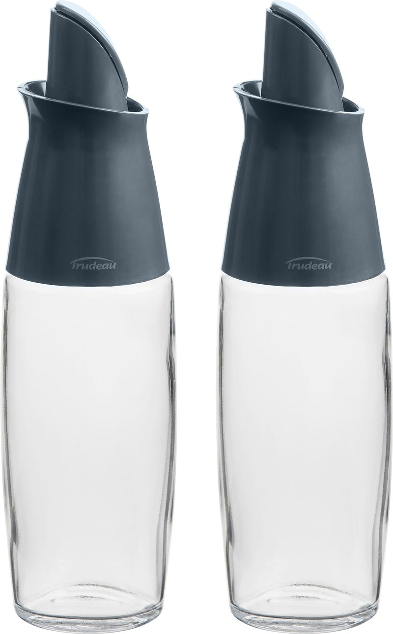 Trudeau Glass Automatic Oil Bottle Dispenser Set, 2-pc, Clear