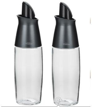 Trudeau Glass Automatic Oil Bottle Dispenser Set, 2-pc, Clear