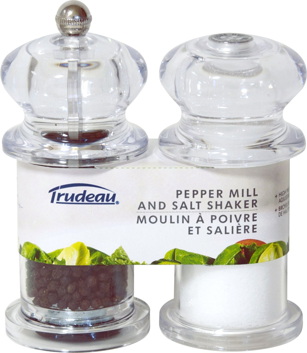 Trudeau Traditional Pepper Mill & Salt Shaker, 5.5-in
