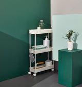 type A 3-Tier Slim Storage Cart, Lockable Wheels