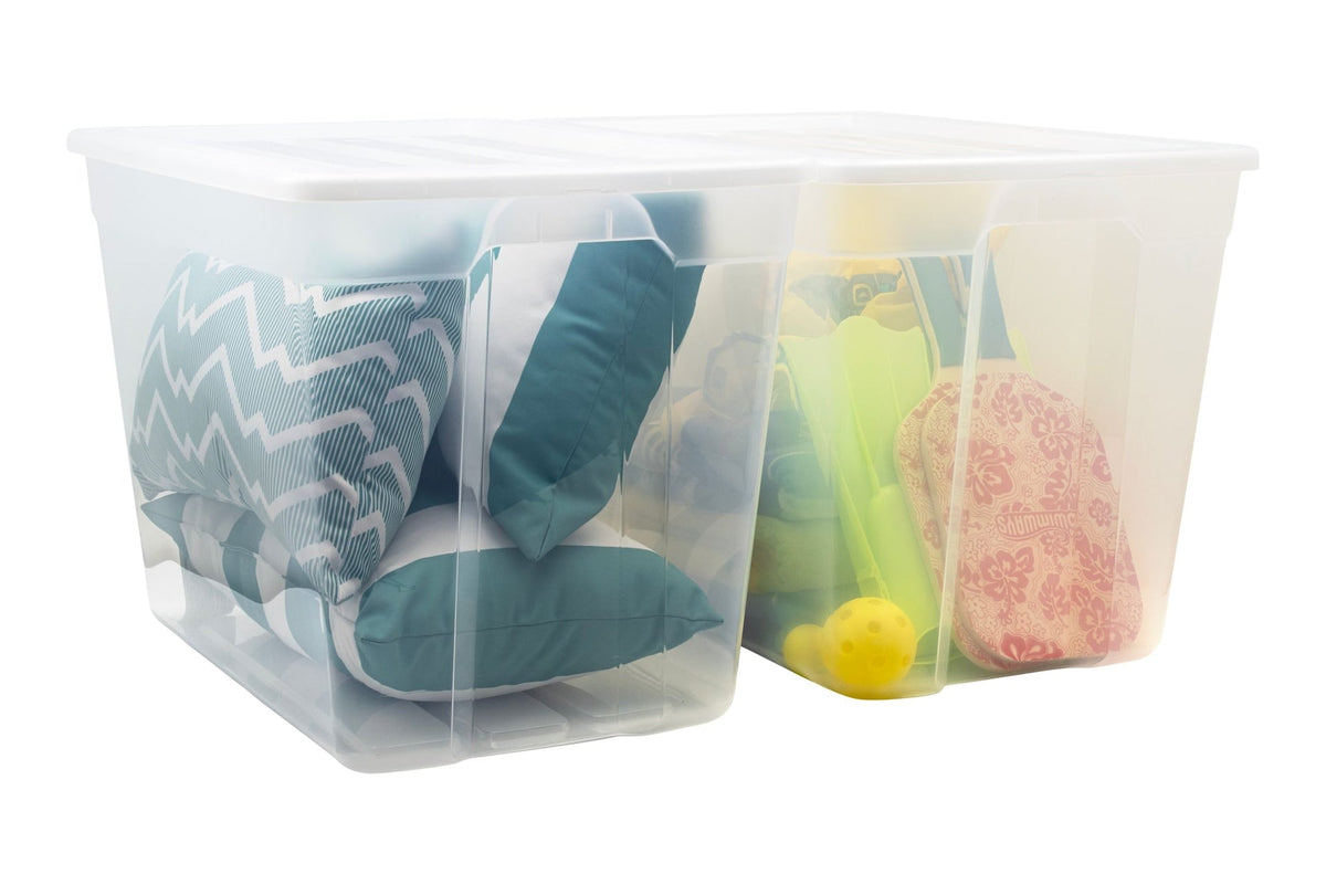 type A Clear Tote, 72-L, 2-pk
