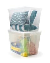 type A Clear Tote, 72-L, 2-pk