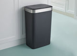 Type A Resin Rectangular Auto Indoor Refuse Bin, Motion Sensor Lid, Black, 50-L