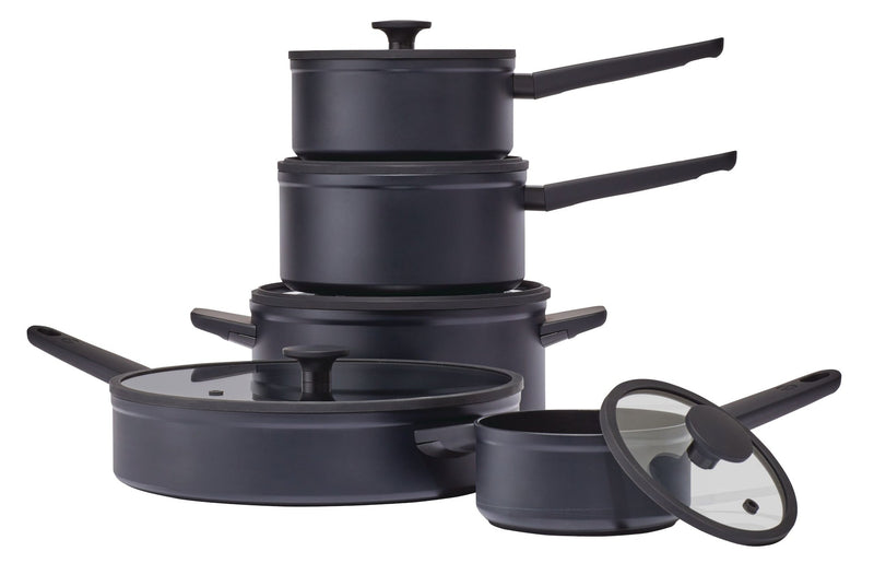 Vida by PADERNO 10-Piece Non-Stick Cookware Set, Black, Vida by PADERNO Non-Stick Cookset, Blue, 8-pc, Vida by PADERNO Aluminum Non-Stick Frypan,...