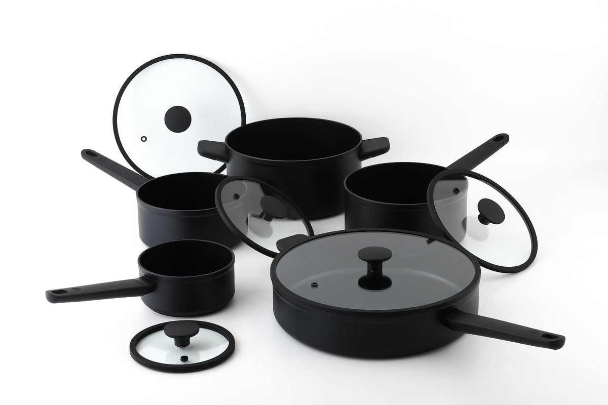 Vida by PADERNO 10-Piece Non-Stick Cookware Set, Black, Vida by PADERNO Non-Stick Cookset, Blue, 8-pc, Vida by PADERNO Aluminum Non-Stick Frypan,...