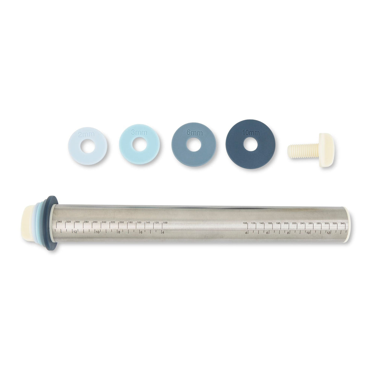 Vida by PADERNO Adjustable Stainless Steel Rolling Pin with Thickness Rings