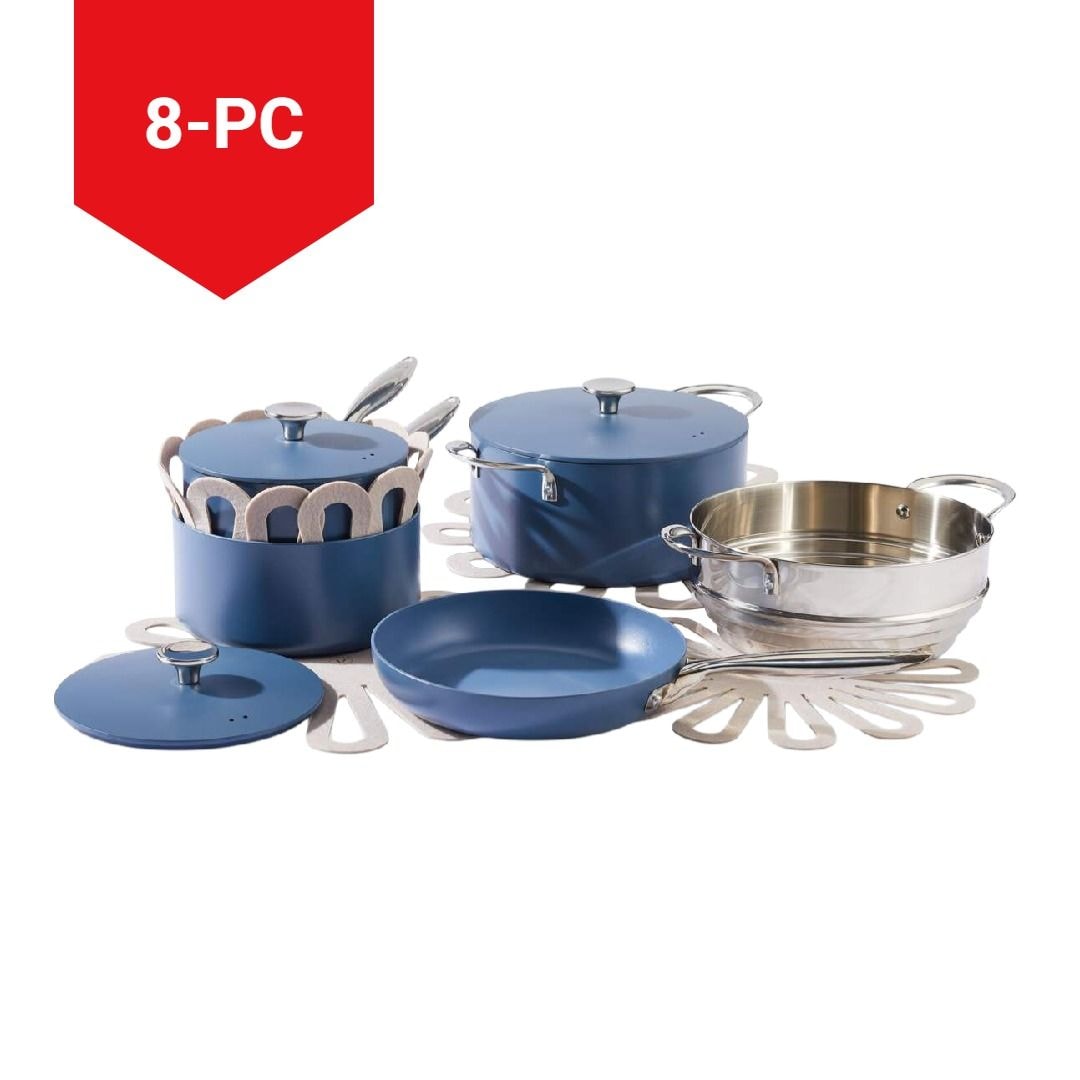 Vida by PADERNO Non-Stick Cookset, Blue, 8-pc
